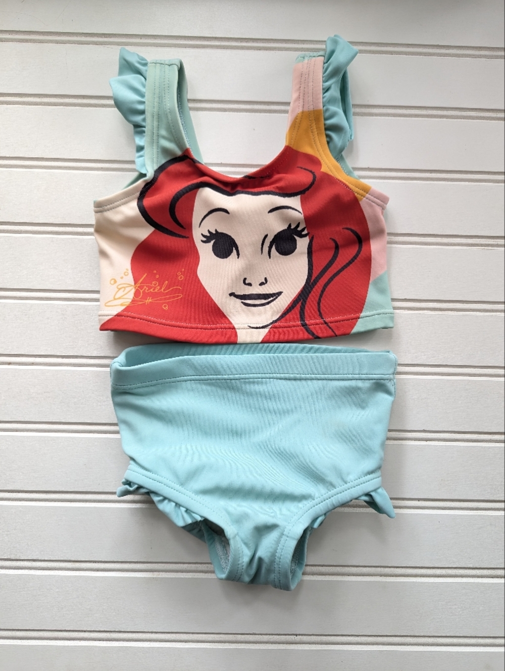 Hanna Andersson Aqua & Red Ariel Two-Piece Girls Swim Set